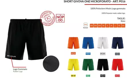 GIVOVA One tekniset shortsit 100% polyesteri - GIVOVA ONE shortsit_P016 - P016 - 1